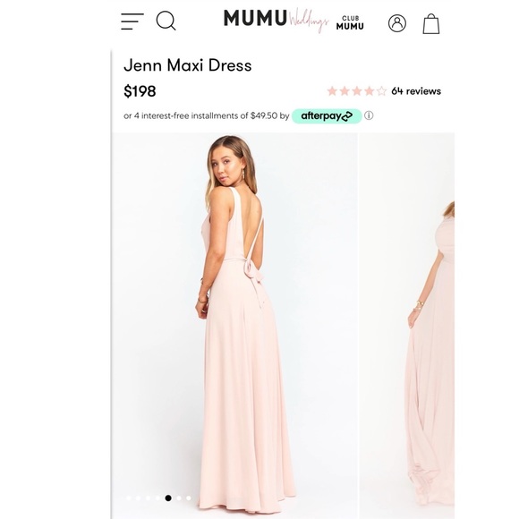 Show Me Your Mumu Jenn Maxi Bridesmaid Dress in Dusty Blush Crisp - Picture 2 of 7